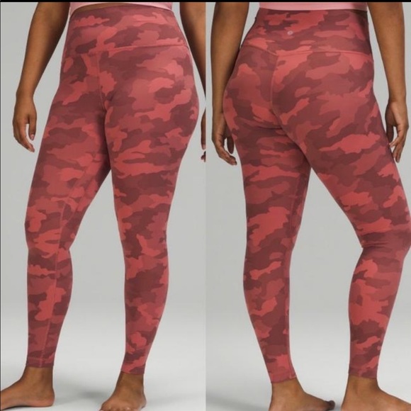 Lululemon Align HE crop 21” pink camouflage sz 14